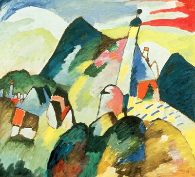 Vue sur Murnau avec église - Wassily Kandinsky